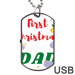 First Christmas As A Dad Dog Tag Usb Flash (two Sides)