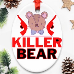 Killer Bear Ornament (oval) by LemonPear