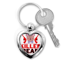 Killer Bear Key Chain (heart) by LemonPear