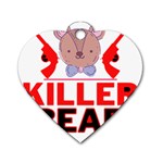 Killer Bear Dog Tag Heart (One Side) Front