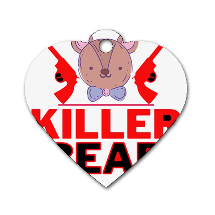 Killer Bear Dog Tag Heart (One Side)