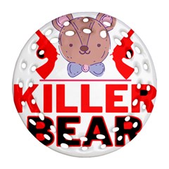 Killer Bear Round Filigree Ornament (two Sides) by LemonPear