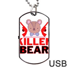 Killer Bear Dog Tag Usb Flash (one Side) by LemonPear