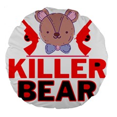 Killer Bear Large 18  Premium Round Cushions by LemonPear