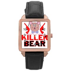 Killer Bear Rose Gold Leather Watch  by LemonPear