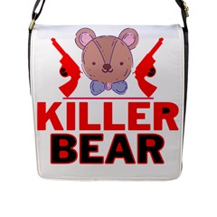 Killer Bear Flap Closure Messenger Bag (l) by LemonPear