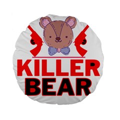 Killer Bear Standard 15  Premium Flano Round Cushions by LemonPear