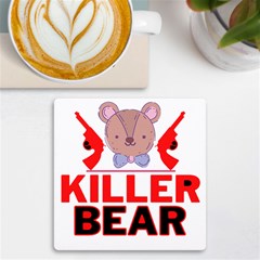 Killer Bear Uv Print Square Tile Coaster  by LemonPear