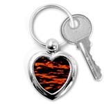 Red  Waves Abstract Series No9 Key Chain (Heart) Front