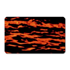 Red  Waves Abstract Series No9 Magnet (rectangular) by DimitriosArt