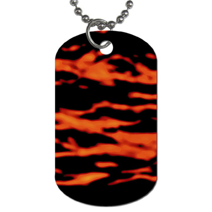 Red  Waves Abstract Series No9 Dog Tag (One Side)