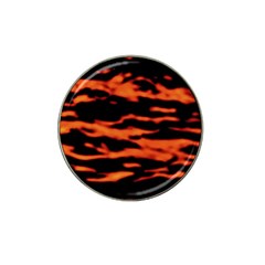 Red  Waves Abstract Series No9 Hat Clip Ball Marker (4 Pack) by DimitriosArt