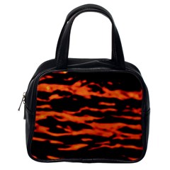 Red  Waves Abstract Series No9 Classic Handbag (one Side) by DimitriosArt