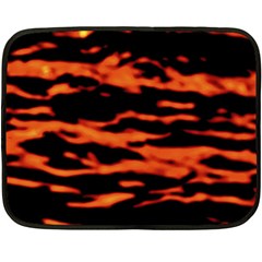 Red  Waves Abstract Series No9 Double Sided Fleece Blanket (mini)  by DimitriosArt