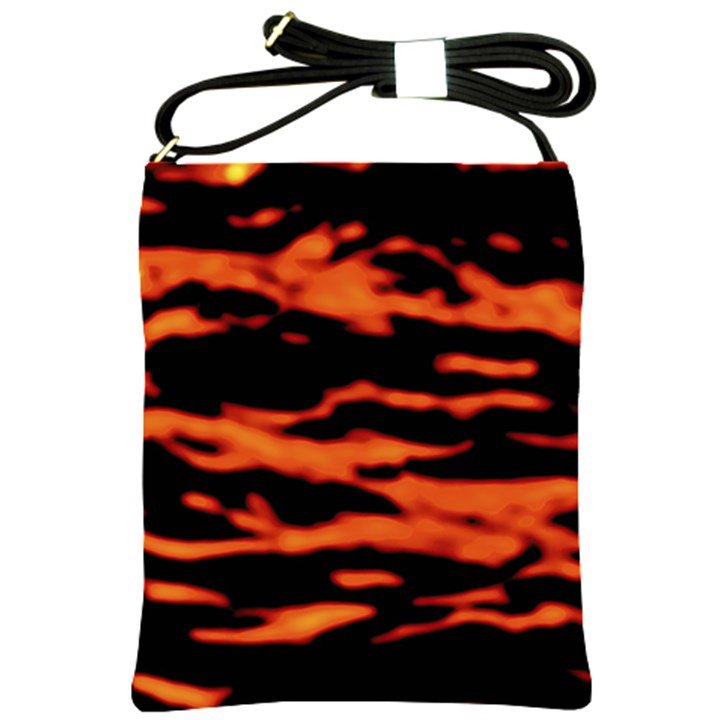 Red  Waves Abstract Series No9 Shoulder Sling Bag