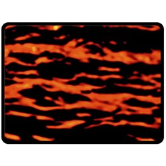 Red  Waves Abstract Series No9 Fleece Blanket (large)  by DimitriosArt