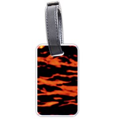 Red  Waves Abstract Series No9 Luggage Tag (one Side) by DimitriosArt