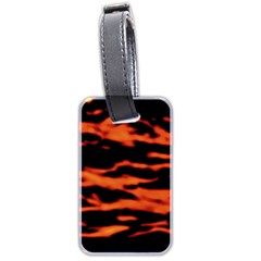 Red  Waves Abstract Series No9 Luggage Tag (two Sides) by DimitriosArt