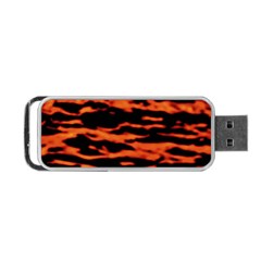 Red  Waves Abstract Series No9 Portable Usb Flash (two Sides) by DimitriosArt