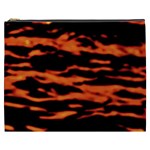 Red  Waves Abstract Series No9 Cosmetic Bag (XXXL) Front