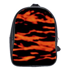 Red  Waves Abstract Series No9 School Bag (xl) by DimitriosArt