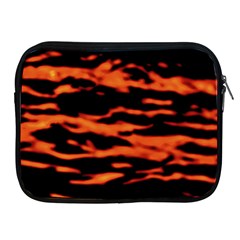 Red  Waves Abstract Series No9 Apple Ipad 2/3/4 Zipper Cases by DimitriosArt