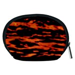 Red  Waves Abstract Series No9 Accessory Pouch (Medium) Back