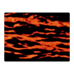 Red  Waves Abstract Series No9 Double Sided Flano Blanket (mini)  by DimitriosArt