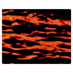 Red  Waves Abstract Series No9 Double Sided Flano Blanket (medium)  by DimitriosArt