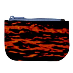 Red  Waves Abstract Series No9 Large Coin Purse by DimitriosArt