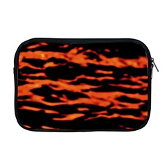 Red  Waves Abstract Series No9 Apple Macbook Pro 17  Zipper Case by DimitriosArt