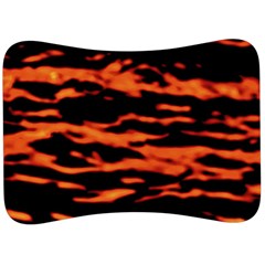 Red  Waves Abstract Series No9 Velour Seat Head Rest Cushion by DimitriosArt