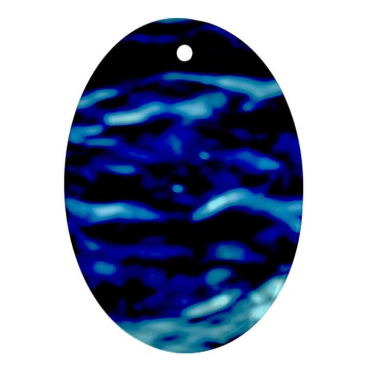 Blue Waves Abstract Series No8 Ornament (Oval)