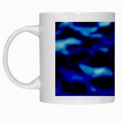 Blue Waves Abstract Series No8 White Mugs by DimitriosArt