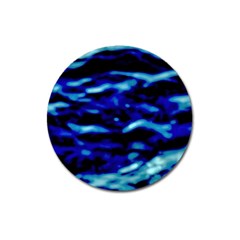 Blue Waves Abstract Series No8 Magnet 3  (round) by DimitriosArt