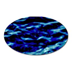 Blue Waves Abstract Series No8 Oval Magnet by DimitriosArt