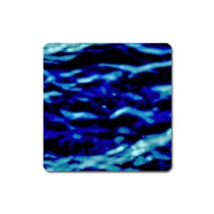 Blue Waves Abstract Series No8 Square Magnet by DimitriosArt