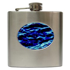 Blue Waves Abstract Series No8 Hip Flask (6 Oz) by DimitriosArt