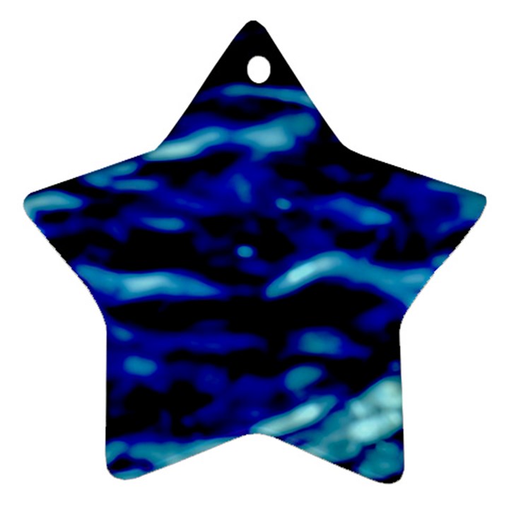 Blue Waves Abstract Series No8 Star Ornament (Two Sides)