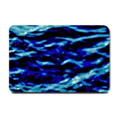 Blue Waves Abstract Series No8 Small Doormat  by DimitriosArt