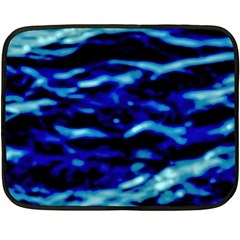 Blue Waves Abstract Series No8 Fleece Blanket (mini) by DimitriosArt