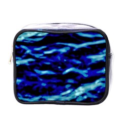 Blue Waves Abstract Series No8 Mini Toiletries Bag (one Side) by DimitriosArt