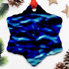 Blue Waves Abstract Series No8 Ornament (snowflake) by DimitriosArt