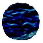 Blue Waves Abstract Series No8 Large 18  Premium Round Cushions Front