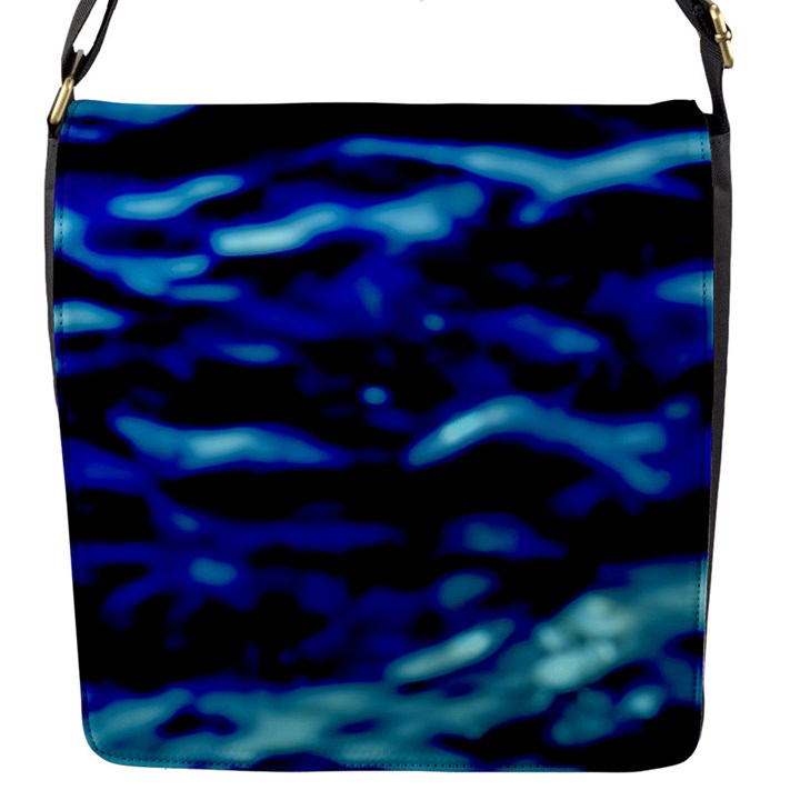 Blue Waves Abstract Series No8 Flap Closure Messenger Bag (S)