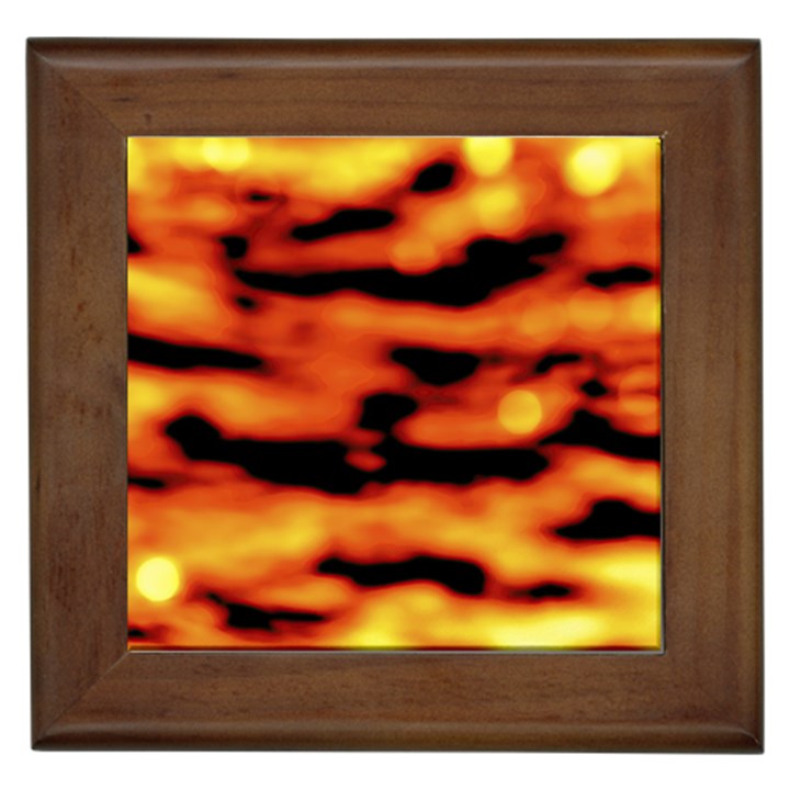 Red  Waves Abstract Series No5 Framed Tile