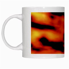 Red  Waves Abstract Series No5 White Mugs by DimitriosArt