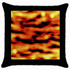 Red  Waves Abstract Series No5 Throw Pillow Case (black) by DimitriosArt