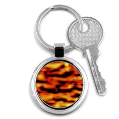 Red  Waves Abstract Series No5 Key Chain (Round)