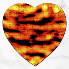 Red  Waves Abstract Series No5 Jigsaw Puzzle (Heart)